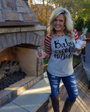 Baby It's Cold Outside Red/White Striped Long Sleeve
