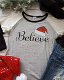 Ladies Believe Santa Tee