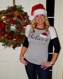 Ladies Believe Santa Tee