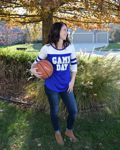 Ladies Gameday Double Striped Elbow Tunic