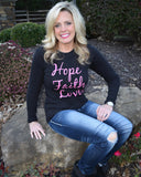 Ladies Hope Faith Love Long-sleeve T-shirt