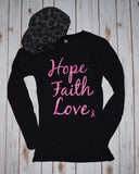 Ladies Hope Faith Love Long-sleeve T-shirt