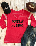 KC Sunday Funday Three-Quarter Sleeve Henley Tee