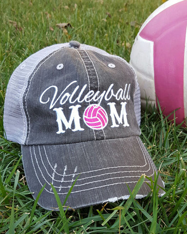 Distressed Trucker Hat "Volleyball Mom"