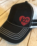 KC black and white hat